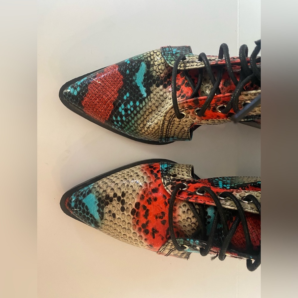 Multi-Color Snake Print Boots - image 8
